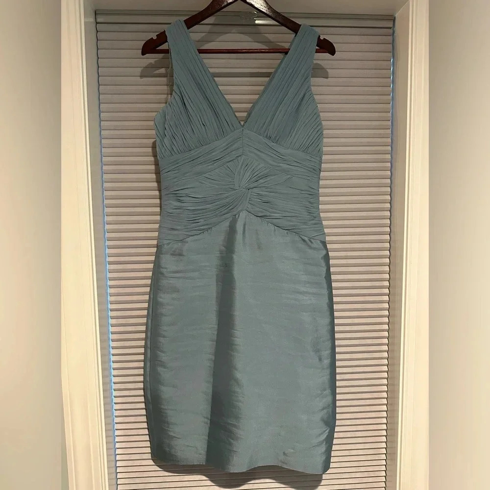 Adrianna Pappell pale blue silk cocktail dress